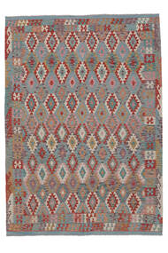 205X288 Kelim Afghan Old Stil Teppich Orientalischer Dunkelrot/Braun (Wolle, Afghanistan) Carpetvista