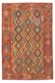  Kelim Afghan Old Style Tæppe 199X303 Mørkerød/Brun Carpetvista