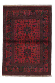 103X142 Dywan Afgan Khal Mohammadi Orientalny Czarny/Ciemnoczerwony (Wełna, Afganistan) Carpetvista