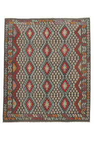  Oriental Kilim Afghan Old Style Rug 248X295 Black/Dark Yellow Wool, Afghanistan Carpetvista