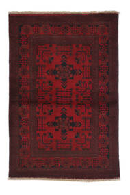 99X147 Afghan Khal Mohammadi Matta Orientalisk Svart/Mörkröd (Ull, Afghanistan) Carpetvista