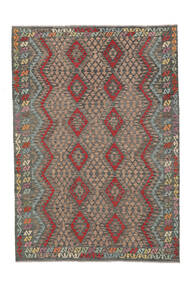 214X297 Kelim Afghan Old Stil Teppich Orientalischer Braun/Schwarz (Wolle, Afghanistan) Carpetvista