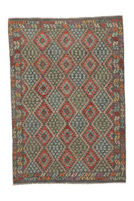  Oriental Kilim Afghan Old Style Rug 203X289 Brown/Black Wool, Afghanistan Carpetvista