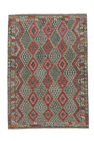 205X297 絨毯 オリエンタル キリム アフガン オールド スタイル ダークイエロー/ブラック (ウール, アフガニスタン) Carpetvista