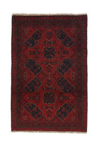 絨毯 アフガン Khal Mohammadi 81X124 ブラック/ダークレッド (ウール, アフガニスタン)