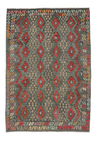  Kelim Afghan Old Style Teppe 206X299 Svart/Mørk Grønn Carpetvista