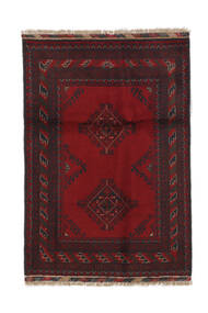 Χαλι Afghan Khal Mohammadi 82X119 Μαύρα/Σκούρο Κόκκινο (Μαλλί, Αφγανικά)
