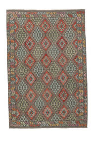 203X299 Kelim Afghan Old Stil Teppich Orientalischer Braun/Dunkelgelb (Wolle, Afghanistan) Carpetvista