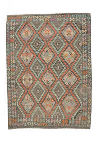211X281 Kelim Afghan Old Style Matta Orientalisk Brun/Mörkgul (Ull, Afghanistan) Carpetvista