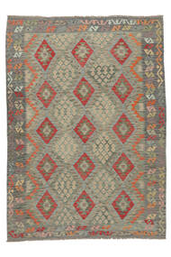 209X289 Kelim Afghan Old Style Matot Matto Itämainen Tummankeltainen/Tummanvihreä (Villa, Afganistan) Carpetvista