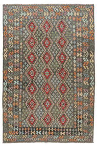  Kilim Afghan Old Style Tapis 204X305 De Laine Marron/Jaune Foncé Carpetvista