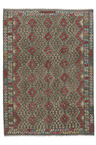 214X295 Tapete Oriental Kilim Afegão Old Style Castanho/Preto (Lã, Afeganistão) Carpetvista