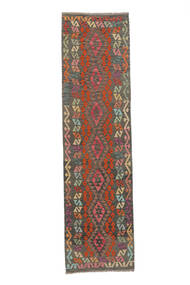 81X304 Tapis Kilim Afghan Old Style D'orient De Couloir Marron/Noir (Laine, Afghanistan) Carpetvista