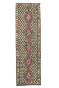  Kilim Afghan Old Style Tappeto 90X301 Di Lana Marrone/Giallo Scuro Piccolo Carpetvista