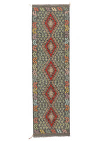 82X288 Tapis Kilim Afghan Old Style D'orient De Couloir Marron/Noir (Laine, Afghanistan) Carpetvista