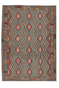  Kilim Afghan Old Style Tapis 256X346 De Laine Marron/Noir Grand Carpetvista