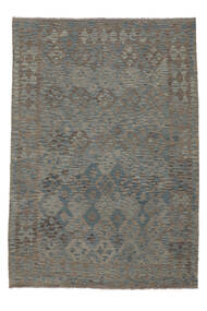 203X284 絨毯 オリエンタル キリム アフガン オールド スタイル ダークイエロー/茶色 (ウール, アフガニスタン) Carpetvista