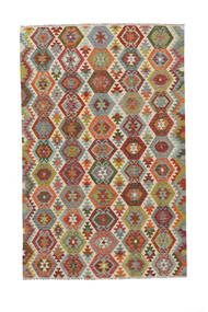  Orientalischer Kelim Afghan Old Stil Teppich 197X306 Grün/Dunkelgelb Wolle, Afghanistan Carpetvista