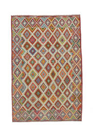 202X303 Kilim Afghan Old Style Rug Oriental Dark Red/Dark Yellow (Wool, Afghanistan) Carpetvista