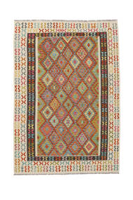 207X298 Kilim Afghan Old Style Rug Oriental Brown/Beige (Wool, Afghanistan) Carpetvista