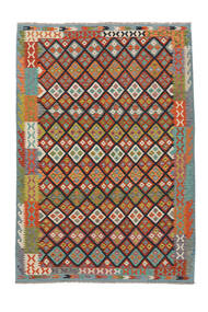 Kelim Afghan Old Style Teppe 209X304 Mørk Rød/Svart Ull, Afghanistan Carpetvista