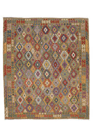  Itämainen Kelim Afghan Old Style Matot Matto 260X302 Ruskea/Tummanpunainen Isot Villa, Afganistan Carpetvista