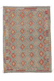  Oriental Kilim Afghan Old Style Rug 211X289 Dark Yellow/Dark Green Wool, Afghanistan Carpetvista