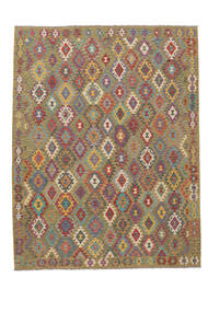  266X343 Kelim Afghan Old Style Matot Matto Ruskea/Tummanpunainen Afganistan Carpetvista