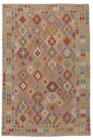 絨毯 オリエンタル キリム アフガン オールド スタイル 198X300 茶色/オレンジ (ウール, アフガニスタン)