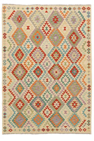  Itämainen Kelim Afghan Old Style Matot Matto 206X291 Oranssi/Beige Villa, Afganistan Carpetvista