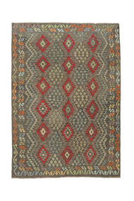 216X298 Kilim Afghan Old Style Rug Oriental Brown/Dark Yellow (Wool, Afghanistan) Carpetvista