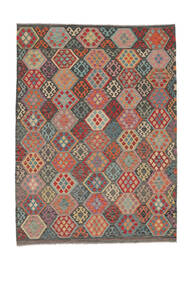 212X287 Tapete Oriental Kilim Afegão Old Style Castanho/Verde (Lã, Afeganistão) Carpetvista