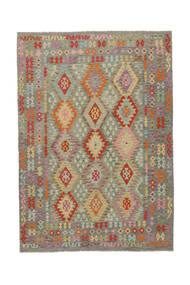  Oriental Kilim Afghan Old Style Rug 209X293 Dark Yellow/Brown Wool, Afghanistan Carpetvista