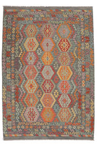 208X299 絨毯 オリエンタル キリム アフガン オールド スタイル 茶色/ダークイエロー (ウール, アフガニスタン) Carpetvista