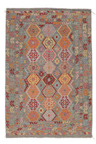 207X306 Kelim Afghan Old Style Matot Matto Itämainen Ruskea/Tummanpunainen (Villa, Afganistan) Carpetvista