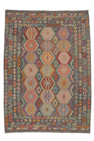 210X290 Kelim Afghan Old Stil Teppich Orientalischer Braun/Dunkelgelb (Wolle, Afghanistan) Carpetvista