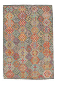206X293 Tapis D'orient Kilim Afghan Old Style Jaune Foncé/Marron (Laine, Afghanistan) Carpetvista