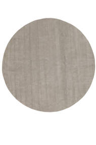  Handloom Rug Ø 300 Wool Dark Grey/Orange Large Carpetvista