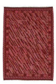 180X253 Kelim Afghan Old Style Vloerkleed Donkerrood/Zwart Afghanistan Carpetvista
