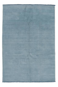  Handloom Fringes Tapis 160X230 De Laine Bleu Foncé Carpetvista