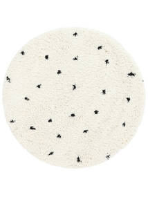  Kids Rug Shaggy Ø 150 Marbella Off White/Black Round Small