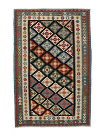 絨毯 ペルシャ キリム ファーシュ 207X317 ブラック/茶色 (ウール, ペルシャ/イラン)
