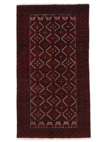 Belutsch Teppich 108X195 Schwarz/Dunkelrot Wolle, Persien/Iran Carpetvista