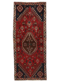 Shiraz Rug Rug 81X194 Runner
 Black/Dark Red Wool, Persia/Iran Carpetvista