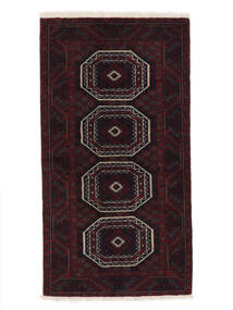絨毯 バルーチ 100X195 ブラック (ウール, ペルシャ/イラン)