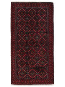  Persian Baluch Rug 92X175 Black/Dark Red Carpetvista