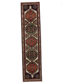 Ardebil Rug 70X291 Runner
 Black/Dark Red Wool, Persia/Iran Carpetvista