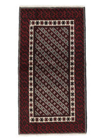  Perzisch Beluch Vloerkleed 102X188 Zwart/Bruin (Wol, Perzië/Iran)