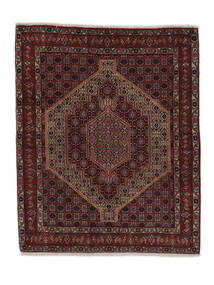  Senneh Fine Rug 127X154 Persian Wool Black/Dark Red Small Carpetvista
