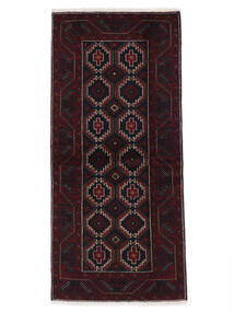  Persian Baluch Rug 90X197 Black (Wool, Persia/Iran)